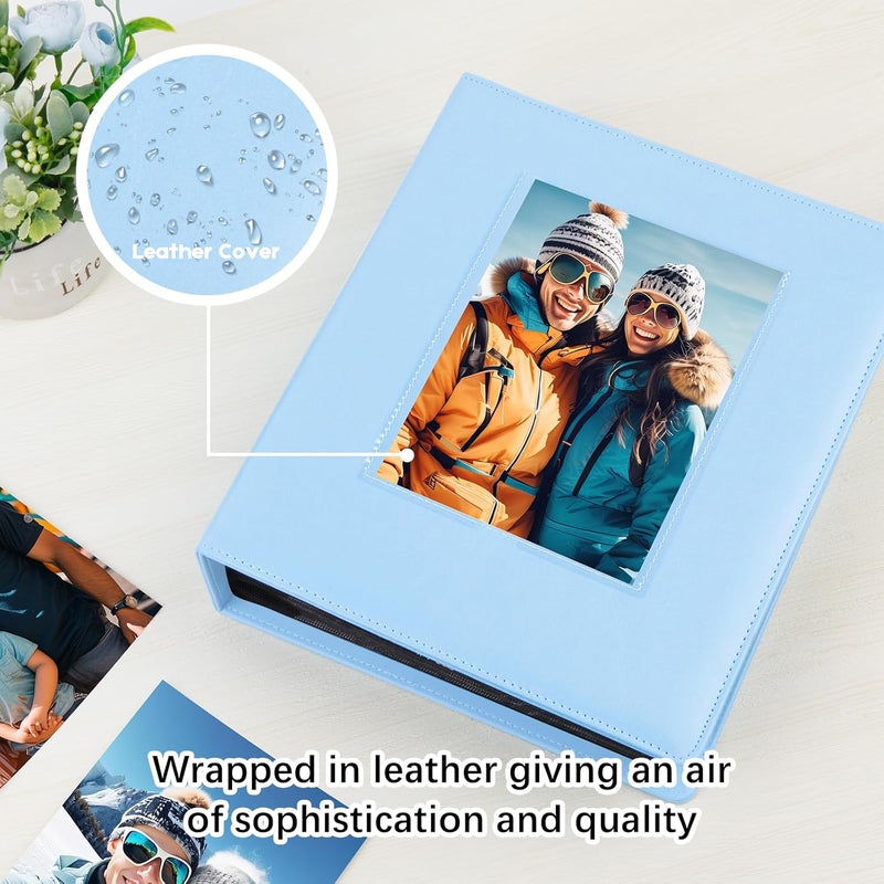 Aevdor 272 Pockets Photo Album 5x7 Holds 272 Photos, 5x7 Photo Album Extra Large Capacity Leather Cover Photo Albums for Family Wedding Baby Pictures (Blue) - Image 4